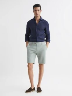 Reiss Soft Sage Wicket Modern Fit Chino Shorts 9 Reiss Soft Sage Wicket Modern Fit Chino Shorts -Style Trend Shop D76 855s3