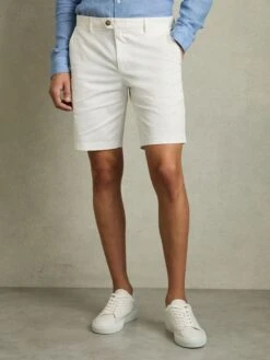 Reiss White Wicket Modern Fit Chino Shorts -Style Trend Shop D76851s3