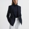 Reiss Navy Larsson Double Breasted Twill Blazer -Style Trend Shop D78 230s