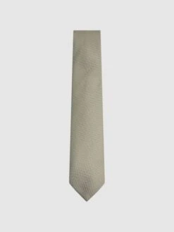 Reiss Soft Sage Ceremony Textured Silk Tie