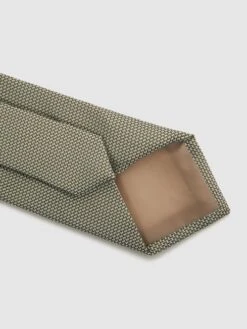 Reiss Soft Sage Ceremony Textured Silk Tie -Style Trend Shop D79 036s4