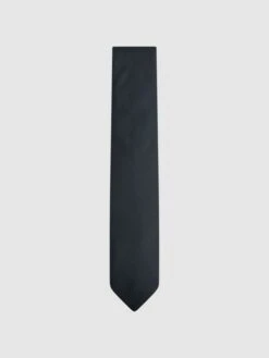 Reiss Navy Ceremony Textured Silk Tie