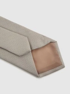 Reiss Champagne Ceremony Textured Silk Tie -Style Trend Shop D79 039s4