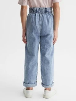 Reiss Blue Elodie Junior High Rise Washed Jeans -Style Trend Shop D80 058s5