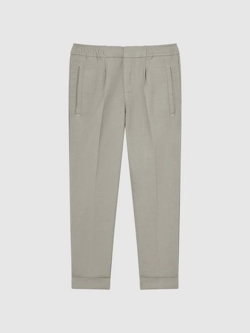 Reiss Taupe Brighton Senior Pleat Front Relaxed Trousers 4 Reiss Taupe Brighton Senior Pleat Front Relaxed Trousers - Image 2