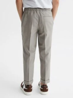 Reiss Taupe Brighton Senior Pleat Front Relaxed Trousers 13 Reiss Taupe Brighton Senior Pleat Front Relaxed Trousers -Style Trend Shop D85 484s5