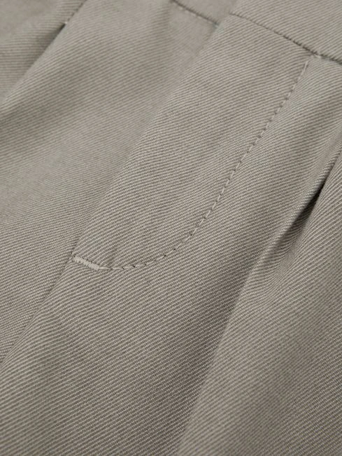Reiss Taupe Brighton Senior Pleat Front Relaxed Trousers 9 Reiss Taupe Brighton Senior Pleat Front Relaxed Trousers - Image 7