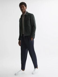 Reiss White Ashley Perf Leather Low Top Trainers -Style Trend Shop D85474s2