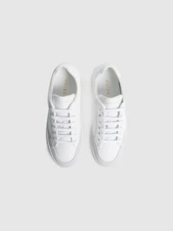 Reiss White Ashley Perf Leather Low Top Trainers -Style Trend Shop D85474s3