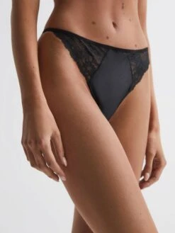Reiss Black Calvin Klein Underwear Lace Thong -Style Trend Shop D85818s3