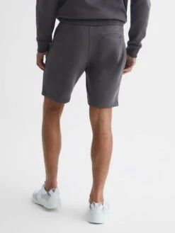 Reiss Washed Black Henry Garment Dye Jersey Shorts -Style Trend Shop D87 097s5