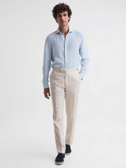 Reiss Stone Kin Slim Fit Linen Trousers 3 Reiss Stone Kin Slim Fit Linen Trousers