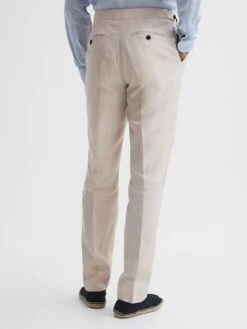 Reiss Stone Kin Slim Fit Linen Trousers 11 Reiss Stone Kin Slim Fit Linen Trousers -Style Trend Shop D87 098s5