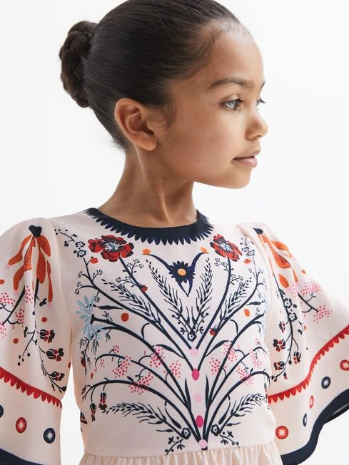 Reiss Ivory Ania Senior Floral Printed Dress 5 Reiss Ivory Ania Senior Floral Printed Dress - Image 4