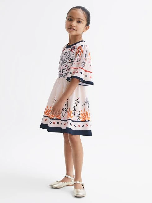 Reiss Ivory Ania Junior Floral Printed Dress 5 Reiss Ivory Ania Junior Floral Printed Dress - Image 3