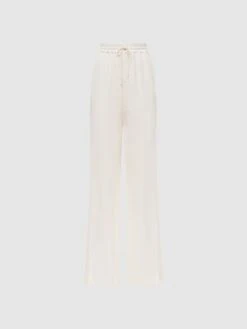 Reiss Cream Rowan Wide Leg Lace Trousers 10 Reiss Cream Rowan Wide Leg Lace Trousers -Style Trend Shop D89714s2