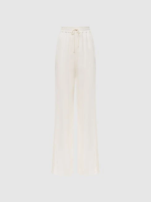 Reiss Cream Rowan Wide Leg Lace Trousers 4 Reiss Cream Rowan Wide Leg Lace Trousers - Image 2