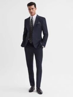 Reiss Navy Hope Modern Fit Travel Trousers -Style Trend Shop D90 441s3
