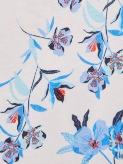 Reiss Blue Print Tally Senior Printed Cotton T-Shirt -Style Trend Shop D91 338s7