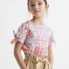 Reiss Pink Tally Junior Printed Cotton T-Shirt -Style Trend Shop D91 339s