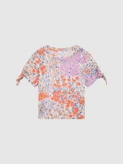 Reiss Pink Tally Junior Printed Cotton T-Shirt -Style Trend Shop D91 339s2