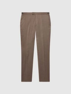 Reiss Tobacco Paddock Twill Side Adjuster Trousers -Style Trend Shop D91 362s2