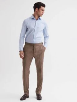 Reiss Tobacco Paddock Twill Side Adjuster Trousers -Style Trend Shop D91 362s3