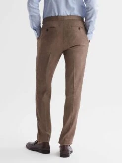 Reiss Tobacco Paddock Twill Side Adjuster Trousers -Style Trend Shop D91 362s5