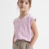Reiss Lilac Freddie Junior Jersey V Neck T-Shirt