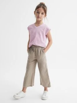 Reiss Lilac Freddie Junior Jersey V Neck T-Shirt -Style Trend Shop D91 458s3