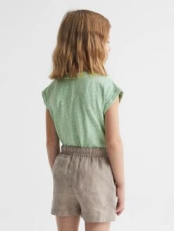 Reiss Aqua Freddie Junior Jersey V Neck T-Shirt -Style Trend Shop D91 459s5