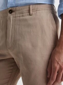 Reiss Stone Ezra Cotton-Linen Blend Shorts -Style Trend Shop D91344s3