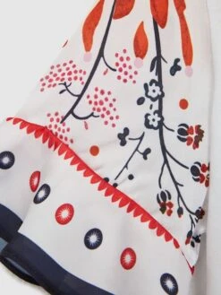 Reiss White Anastasia Junior Flared Printed Sleeve T-Shirt -Style Trend Shop D97 806s6