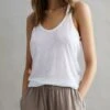 Reiss White Taloulah Linen Crew Neck Vest
