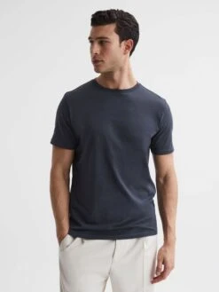 Reiss Airforce Blue Bless Crew Neck T-Shirt