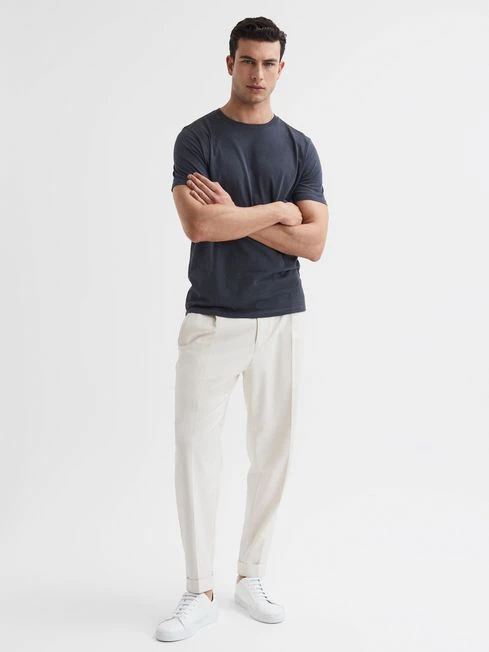 Reiss Airforce Blue Bless Crew Neck T-Shirt 5 Reiss Airforce Blue Bless Crew Neck T-Shirt - Image 3