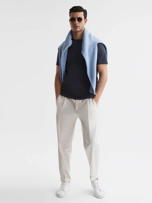 Reiss Airforce Blue Bless Crew Neck T-Shirt 8 Reiss Airforce Blue Bless Crew Neck T-Shirt - Image 6