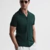 Reiss Emerald Caspa Mercerised Jersey Cuban Collar Shirt -Style Trend Shop D97 829s