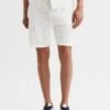 Reiss White Brooklyn Terry Towelling Drawstring Shorts