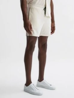 Reiss Ecru Fredericks Towelling Drawstring Shorts