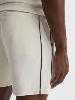 Reiss Ecru Fredericks Towelling Drawstring Shorts -Style Trend Shop D97 849s4