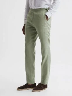 Reiss Apple Kin Slim Fit Linen Trousers -Style Trend Shop D97 858s3