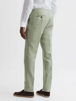 Reiss Apple Kin Slim Fit Linen Trousers -Style Trend Shop D97 858s4