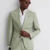 Reiss Apple Kin Slim Fit Single Breasted Linen Blazer -Style Trend Shop D97 867s
