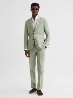 Reiss Apple Kin Slim Fit Single Breasted Linen Blazer 13 Reiss Apple Kin Slim Fit Single Breasted Linen Blazer -Style Trend Shop D97 867s3