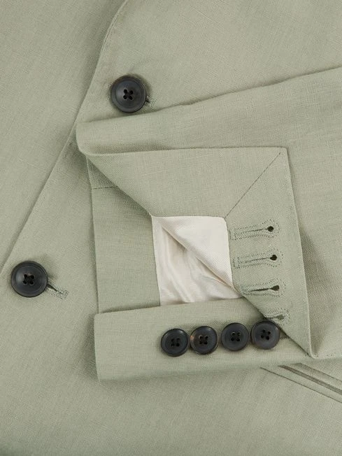 Reiss Apple Kin Slim Fit Single Breasted Linen Blazer 8 Reiss Apple Kin Slim Fit Single Breasted Linen Blazer - Image 6