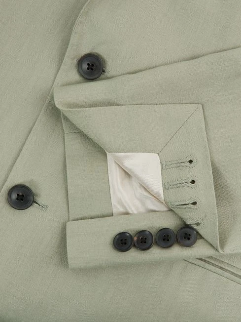 Reiss Apple Kin Slim Fit Single Breasted Linen Blazer 10 Reiss Apple Kin Slim Fit Single Breasted Linen Blazer - Image 8