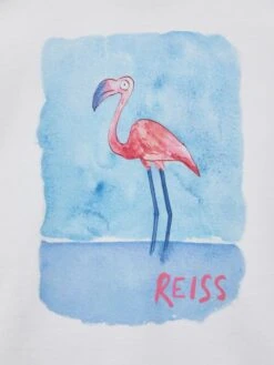 Reiss White Paracas Senior Motif Cotton T-Shirt -Style Trend Shop D97 869s7