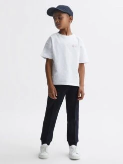 Reiss White Paracas Junior Motif Cotton T-Shirt -Style Trend Shop D97 870s5