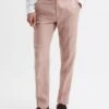 Reiss Blush Kin Slim Fit Linen Trousers -Style Trend Shop D97 889s
